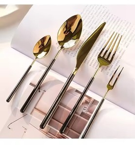 Premium <b>Gold</b> Brass Cutlery Set Stylish Dining Flatware Utensil Collection Luxury <b>Table</b> Setting For Restaurant Hotel - Product Image 3