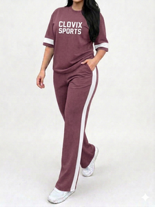 Conjunto Deportivo de 2 Piezas para Mujer con Logotipo Personalizado, Camiseta Holgada y Pantalones Anchos, Ropa Casual de Calle, Transpirable, Ideal para el Verano - Product Image 2