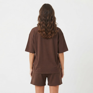 Custom Logo <b>Women's</b> Comfortable Short <b>Women's</b> Solid Twin Set <b>2</b>-<b>Piece</b> Casual Summer <b>Outfit</b> with Shirt & Shorts Breathable <b>Women</b> - Product Image 2
