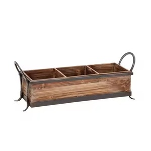 Great Design 5 Section Wooden Cutlery Holder <b>Caddy</b> With Metal Handle for Tabletop Decorative Cutlery Organizer On Sale <b>caddy</b> - Product Image 5