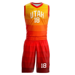 Wholesale Custom Men's Basketball Jersey Uniform Set 100% Polyester Sublimation Transfer Print Quick Dry Breathable - Product Image 2