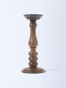 Portavelas de madera tallado a mano en madera de mango - Product Image 2