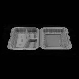 Disposable Plastic Food <b>Container</b> with Lid 3 Compartment <b>Takeaway</b> Box Microwave Safe Hinged ClamshellPP Hinged <b>Container</b>, Transl - Product Image 5