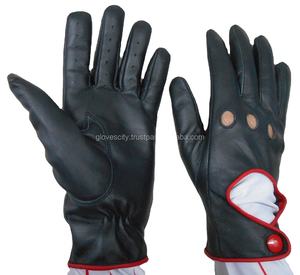 Vente chaude 100% cuir de chèvre hommes voiture conduite doigts complets gants ville hommes mode Style conduite gants en cuir du Pakistan - Product Image 1