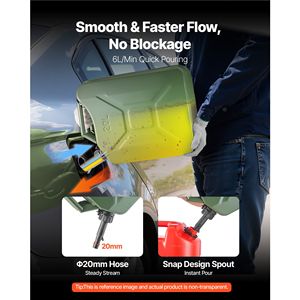 Tanica per Carburante in Metallo da 5,3 Galloni con Impugnatura Comoda, Flusso Massimo 6 L/min, Antigoccia e Resistente alla Corrosione per Sistema di Alimentazione Moto - Product Image 2