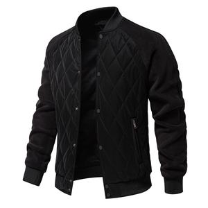 Nouvelle veste matelassée en cuir PU et toile pour homme, style hiver, service OEM, manches raglan, décontractée - Product Image 1