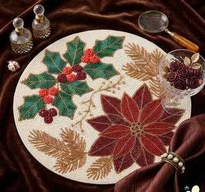 Luxury Handmade Beaded <b>Table</b> Mat with Embroidery Work for <b>Dining</b> <b>Table</b> Restaurant Hotel Wedding and Event Decoration - Product Image 4