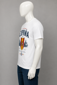 T-shirt de football de l'équipe nationale d'Espagne pour homme, manches courtes, coton, jersey décontracté, imprimé, col rond, coupe classique - Product Image 4