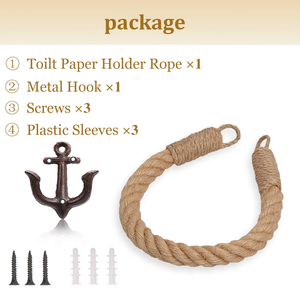 Portarrollos de Papel Higiénico de Metal con Ancla, Toallero Náutico de Pared, Accesorios de Baño Estilo Costero para Playa - Product Image 3