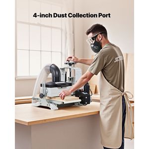 Lijadora de Tambor de Banco de 10 Pulgadas con Motor Dual de 1HP y 1725 RPM, Velocidad Variable, Banda Transportadora, Sistema de Recolección de Polvo de 4 Pulgadas, Maquinaria Variable para Trabajos en Madera - Product Image 6
