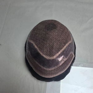 Taz Hair BD Peluca de Cabello Humano con Encaje Frontal para Hombres, Cabello Remy Indio, Ondas de Agua, con Parches Centrales - Product Image 1