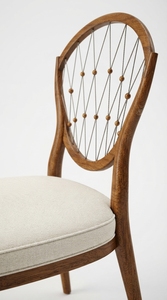 Chaise de salle à manger moderne en bois avec revêtement en microfibre, dossier rond, siège d'appoint pour salle à manger, hôtel, maison - Product Image 3
