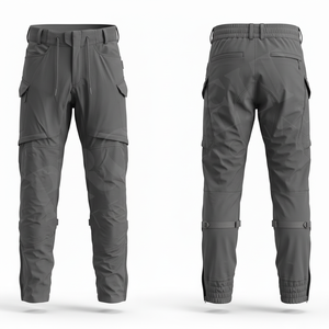 Pantalones de moto estilo cargo personalizados para exteriores, impermeables, de tela elástica con múltiples bolsillos, pantalones jogger para motociclismo para hombre - Product Image 3