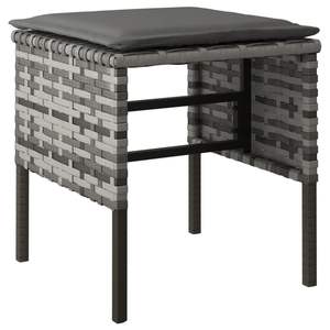 4-pezzi di Poly Rattan grigio poggiapiedi con cuscini mobili da giardino Set - Product Image 3