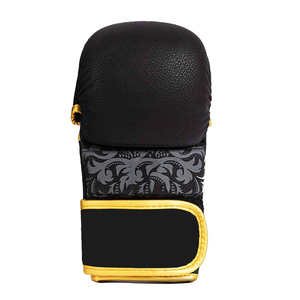 Gants de boxe en cuir noir et jaune avec fermeture auto-agrippante, respirants, à fentes pour les doigts, unisexe, pour adultes, équipement d'entraînement d'arts martiaux - Product Image 6
