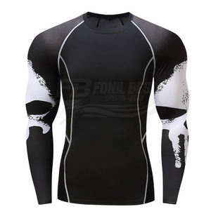 เสื้อพิมพ์ลายหัวกะโหลก ระบายอากาศได้ดี เป็นมิตรกับสิ่งแวดล้อม แขนยาว ยูนิเซ็กซ์ สำหรับออกกำลังกาย ยืดหยุ่น แห้งเร็ว เหมาะสำหรับปั่นจักรยาน วิ่ง กระชับกล้ามเนื้อ - Product Image 2