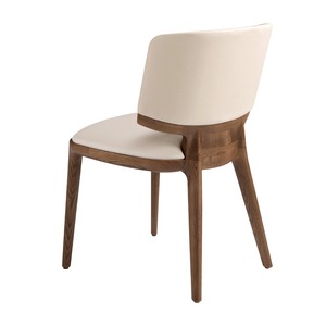 Chaise de salle à manger contemporaine en bois avec assise rembourrée et design incurvé moderne – Idéale pour hôtel, café et usage domestique - Product Image 4