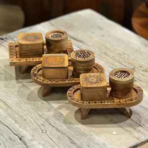 Quemador de Incienso Árabe Mubkhar Hecho a Mano en India, de Madera y Metal, Diseño Moderno y de Moda, a Bajo Precio - Product Image 1