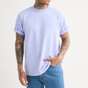 T-shirt pour homme en coton uni, coupe décontractée, col rond, manches courtes, style minimaliste, décontracté, été, personnalisable OEM ODM, vente en gros - Product Image 5