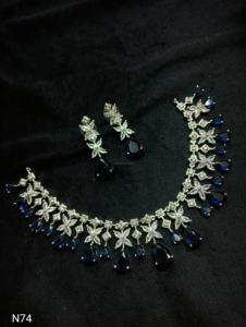 Classic American Diamond Bridal Jewelry <b>Set</b> Two-Piece Necklace and Earrings <b>for</b> <b>Wedding</b> Fashionable Classic Style - Product Image 2