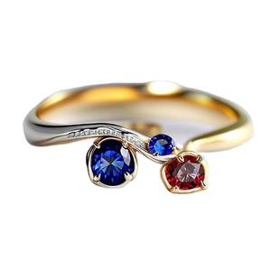 925แหวนเงินสเตอร์ลิงวินเทจชุบโรเดียมเพทายสี่เหลี่ยมประดับพลอยสีสันสดใสแหวนแฟชั่น - Product Image 1