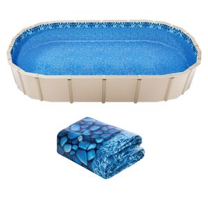 Liner de piscine ovale en PVC durable de 18 pieds sur 33 pieds pour piscines hors sol à paroi superposée, hauteur de paroi de 48 à 54 pouces, jauge standard VI - Product Image 1