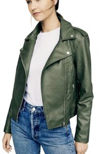 Chaquetas de Cuero Suave de Alta Calidad, Chaqueta de Cuero de Oveja Genuina Color Borgoña, Chaqueta de Cuero para Mujer - Product Image 5