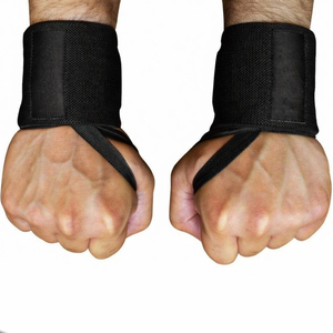 สายรัดข้อมือยกน้ำหนักแบบพรีเมียม ผลิตจากโพลีเอสเตอร์และผ้าฝ้าย ระบายอากาศได้ดี พร้อมห่วงสำหรับนิ้วโป้ง และแถบตีนตุ๊กแกสำหรับรัดข้อมือ - Product Image 1