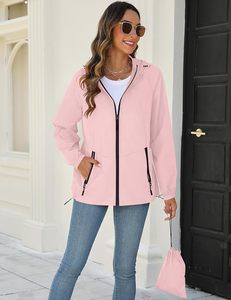 Rain <b>Jacket</b> for <b>Women</b> Waterproof Lightweight Windbreaker <b>Jacket</b> with Hood <b>Packable</b> Raincoat with Pockets - Product Image 2