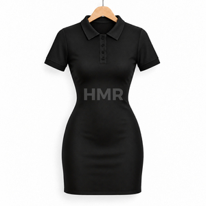 Vestido Deportivo de Manga Corta para Hermandad Femenina HMR, Vestido de Tenis de Poliéster y Elastano de Secado Rápido, Color Sólido, Logotipo Personalizado - Product Image 5