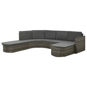Conjunto de Sofás de Patio Impermeables Grandes de 4 Piezas en Ratán PE Gris para Jardín - Product Image 2