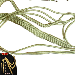Gold <b>Braided</b> Metallic <b>Cord</b> Aiguillette Gold wire <b>cord</b> Two Brass gold plated tips - Product Image 3