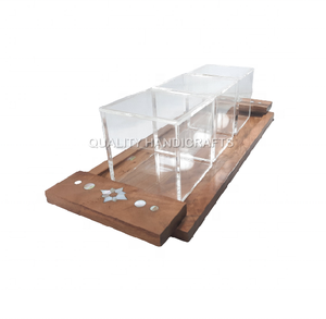 Plateau de service décoratif rectangulaire en bois laqué avec coquille de nacre, design créatif, boîte en acrylique, fait main, taille personnalisée - Product Image 3