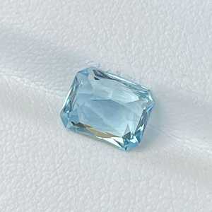 Aigue-marine bleue naturelle taille émeraude, pierre précieuse non montée 2,00 carats pour la fabrication de bijoux, bague, pendentif, vente en gros Zubeda Gems Rajasthan - Product Image 2