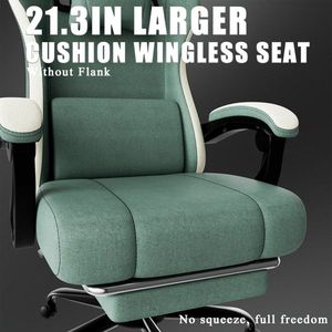 Sedia da Gaming Ergonomica con Cuscino a Molle Insacchettate, Poggiapiedi, Supporto Lombare Regolabile, Tessuto Traspirante e Resistente, Sedia da Computer - Product Image 5