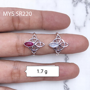Anillos Finos de Plata de Ley 925 con Rubí, Joyería Clásica Ligera al por Mayor, Anillos de Compromiso al por Mayor - Product Image 3