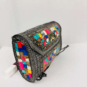 Polished <b>Gold</b>-Plated Luxury Metal Mosaic Clutch <b>Bag</b> Handmade Modern Sculpture Evening Bridal <b>Wedding</b> Purse Antique Vintage - Product Image 3