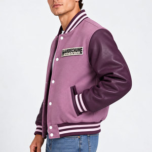 Fabricant de vestes varsity sur mesure OEM, manches en cuir, corps en laine, broderie, pour hommes - Product Image 3