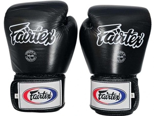 RTS Wholesale Price High Selling Black Fair <b>Tex</b> PU Cowhide 100% Best Leather Customized Hook And Look Training & Sparring Gloves - Product Image 4