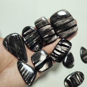 Piedras Sueltas de Hipersteno Natural de Alta Calidad, Cristal Curativo, Corte Ovalado Negro Pulido, para Joyería, Aamna Gems - Product Image 3