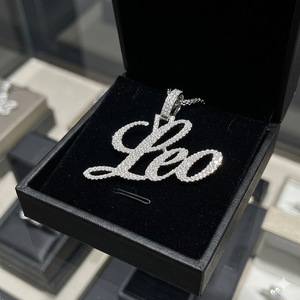 925 <b>Silver</b> Gold Plated Personalized Cursive Script Bling Pave Nameplate <b>Necklace</b> Moissanite Custom Pendants Anniversary Charms - Product Image 4
