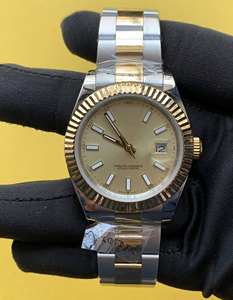 BOJ Plain R.O.L.E.X.07 41mm Top Seller Index Dial Stainless Steel Mechanical Automatic Movement <b>Wrist</b> <b>Watch</b> Tow Tone Low Price - Product Image 1