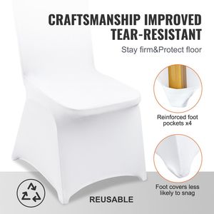 Coprisedili per sedie bianche universali elasticizzate in Spandex 150 pezzi per fodere pieghevoli per feste di matrimonio - Product Image 5