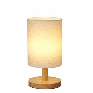 Lámpara de Mesa Moderna Nórdica de Madera con Pantalla de Tela de Lino, Lámpara de Noche para Dormitorio, Sala de Estar, Decoración del Hogar - Product Image 1