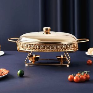 Brass Chafing Dish Home And Restaurant Table Ware Decorative Food Warmer <b>Buffet</b> <b>Server</b> Chaffing Dish Hotels Supplies - Product Image 1