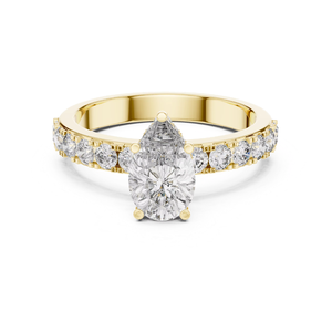 Anillo de Plata de Ley de Lujo con Corte Ovalado, Piedras Brillantes de Circonia Cúbica, Solitario con Incrustaciones, Chapado en Rodio, Elegante para Compromiso, Boda o Novia - Product Image 4