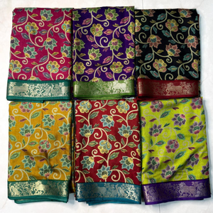 Elegante Saree Tradicional Jacquard Verde y Azul – Colección para Bodas y Festivales - Product Image 2