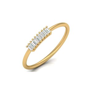 Anillo de Compromiso de Diamantes con Corte Baguette en Oro Amarillo para Mujer, Estilo Clásico, Joyería con Piedra Natural - Product Image 2