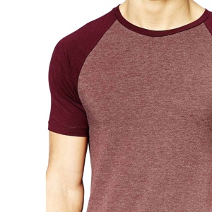 Camiseta de manga raglán con contraste para hombre, ropa de cuello redondo, cómoda y elegante, venta al por mayor, precio barato - Product Image 2
