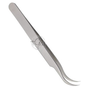 Pince à cils en acier inoxydable, outil de précision pour extensions de cils, applicateur à pointe incurvée pour utilisation en salon de beauté - Product Image 4